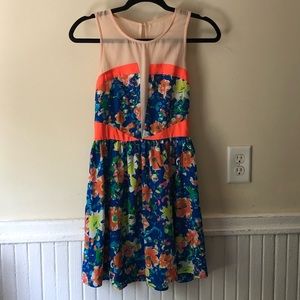 Watercolor Floral Charlotte Russe Mini Dress